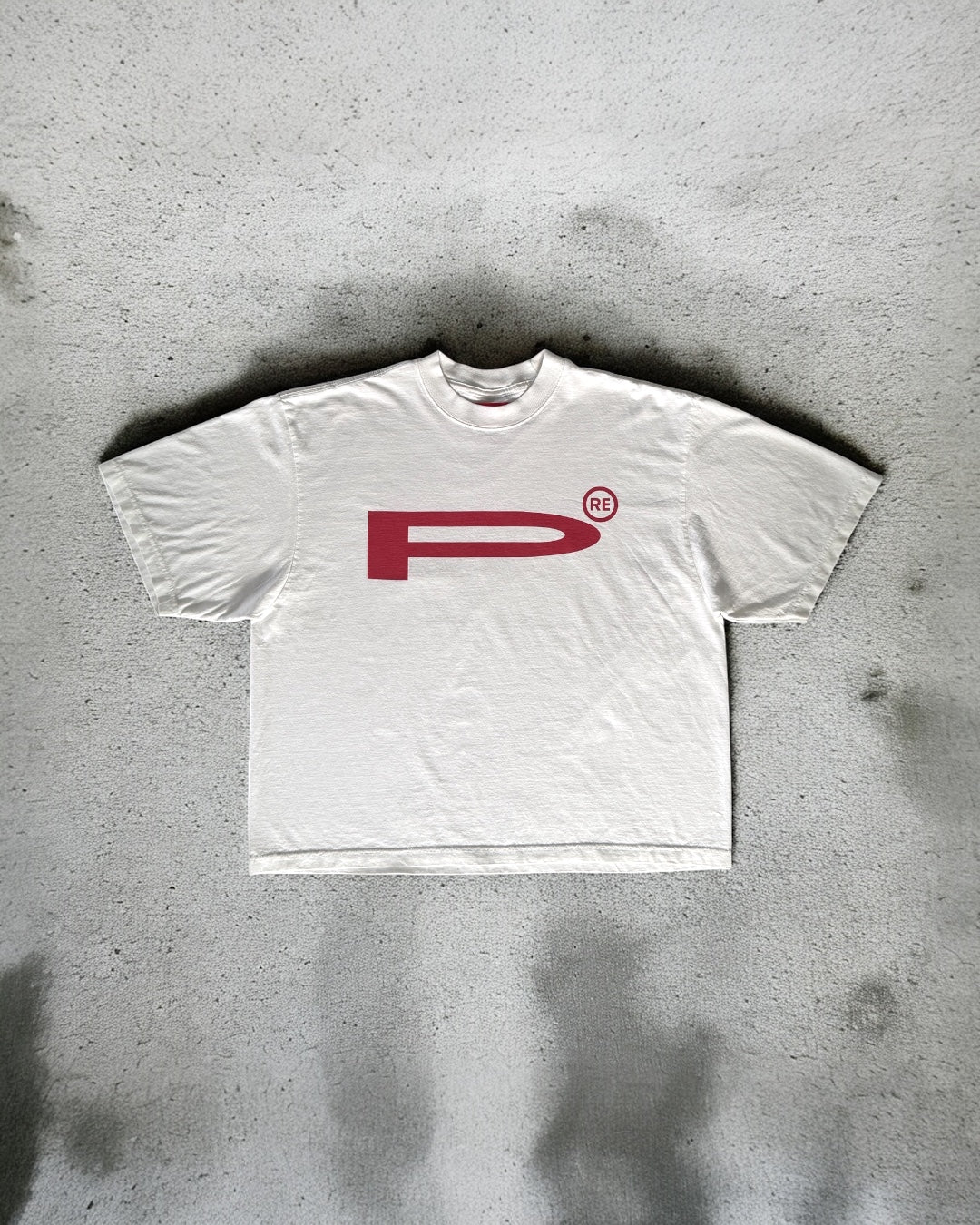 Logo Boxed Drop Shoulder Tee - White