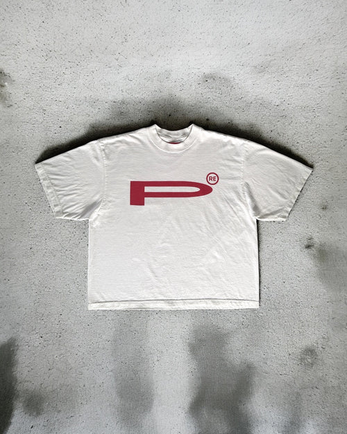Logo Boxed Drop Shoulder Tee - White