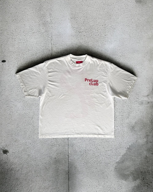 Club Boxed Drop Shoulder Tee - White